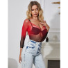 Subblime - 952259 Robe Résille Élastique Manches Longues Dégradé Rouge Et Noir Taille Unique
